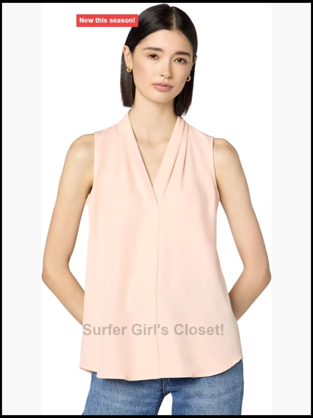 Calvin Klein Sleeveless Blouse Inverted Pleat Women's Standard Plus